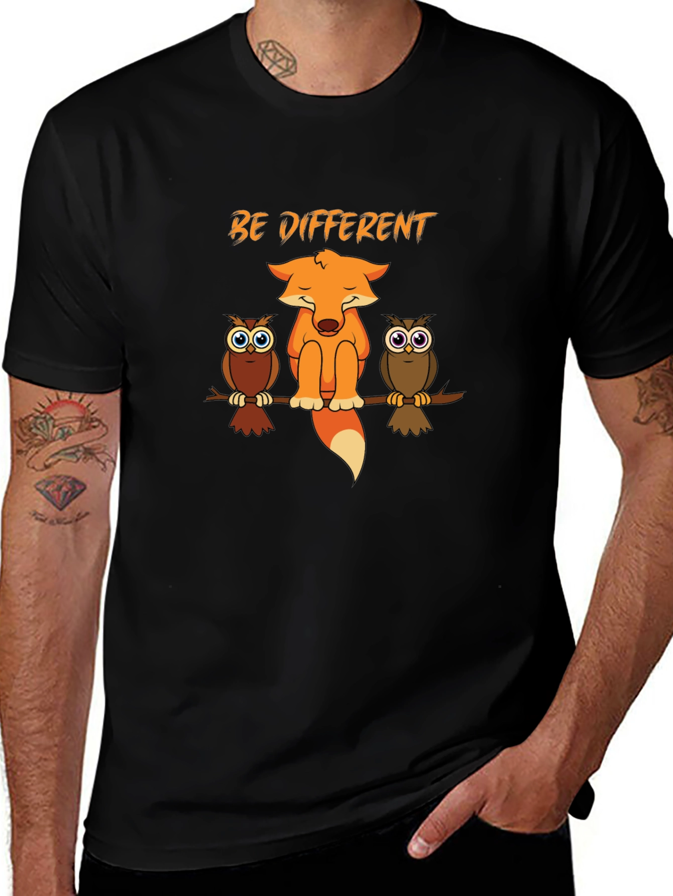 Be Different Fox & Owls Graphic Tee