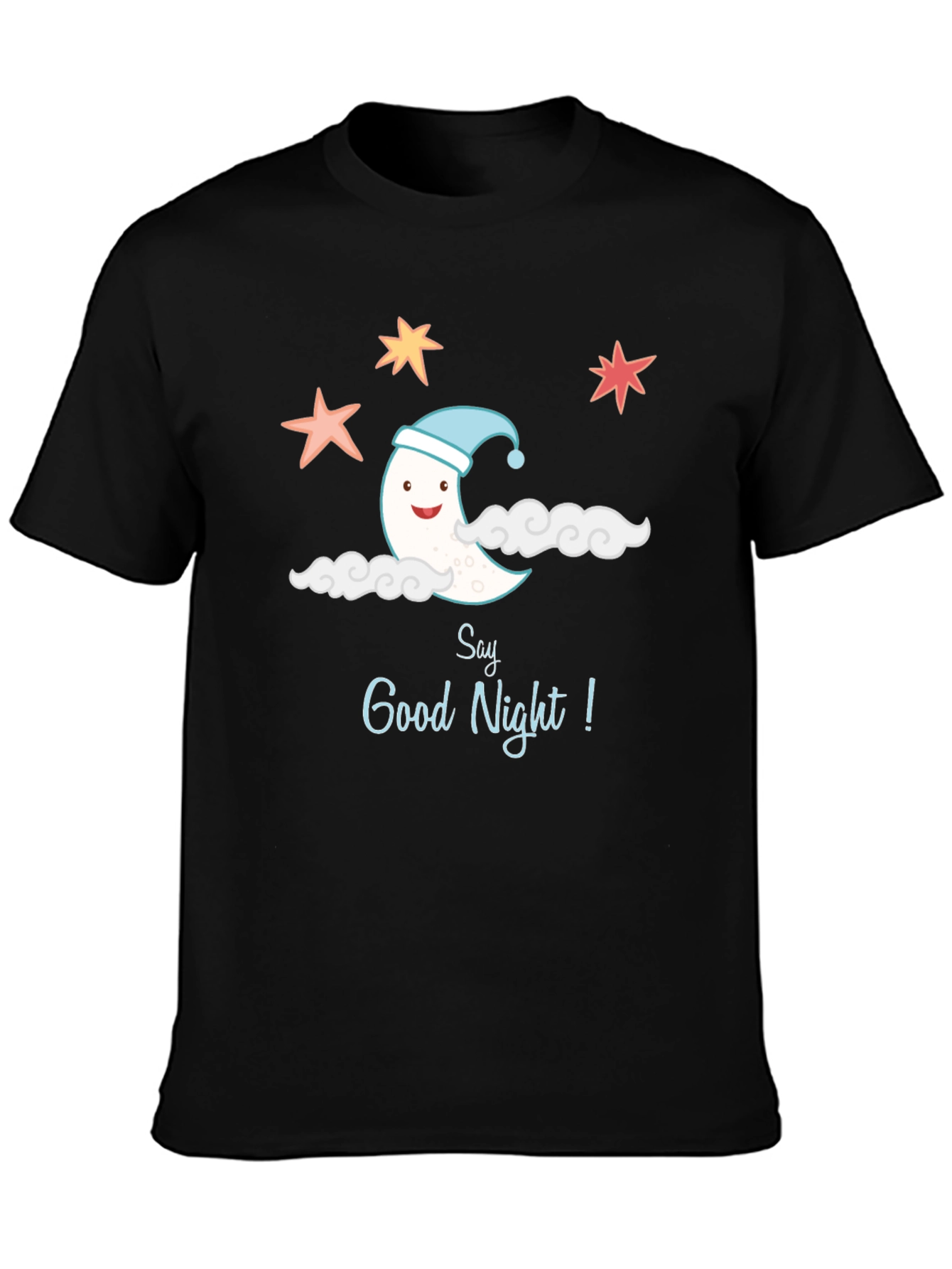 Cute Moon & Stars Graphic Tee - Good Night Shirt