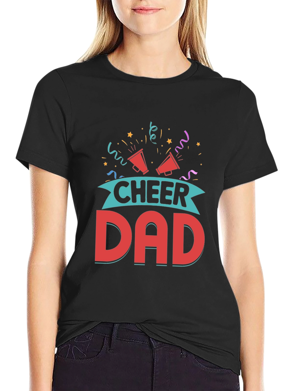 Cheer Dad Graphic Tee - Black Cotton