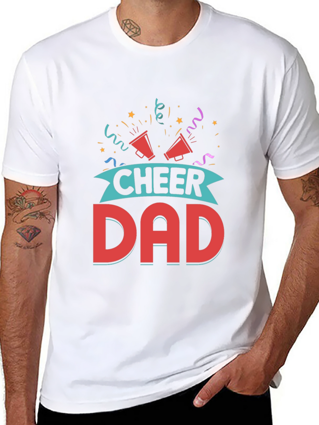 Cheer Dad Graphic Tee - Black Cotton