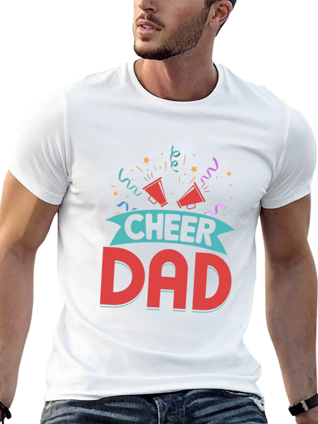 Cheer Dad Graphic Tee - Black Cotton