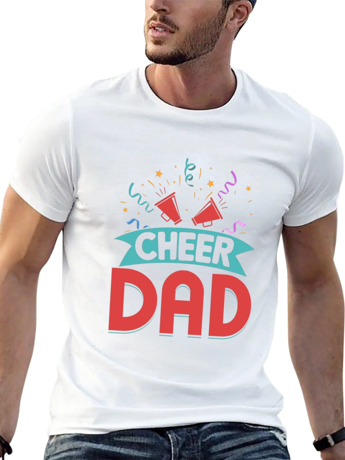 Cheer Dad Graphic Tee - Black Cotton