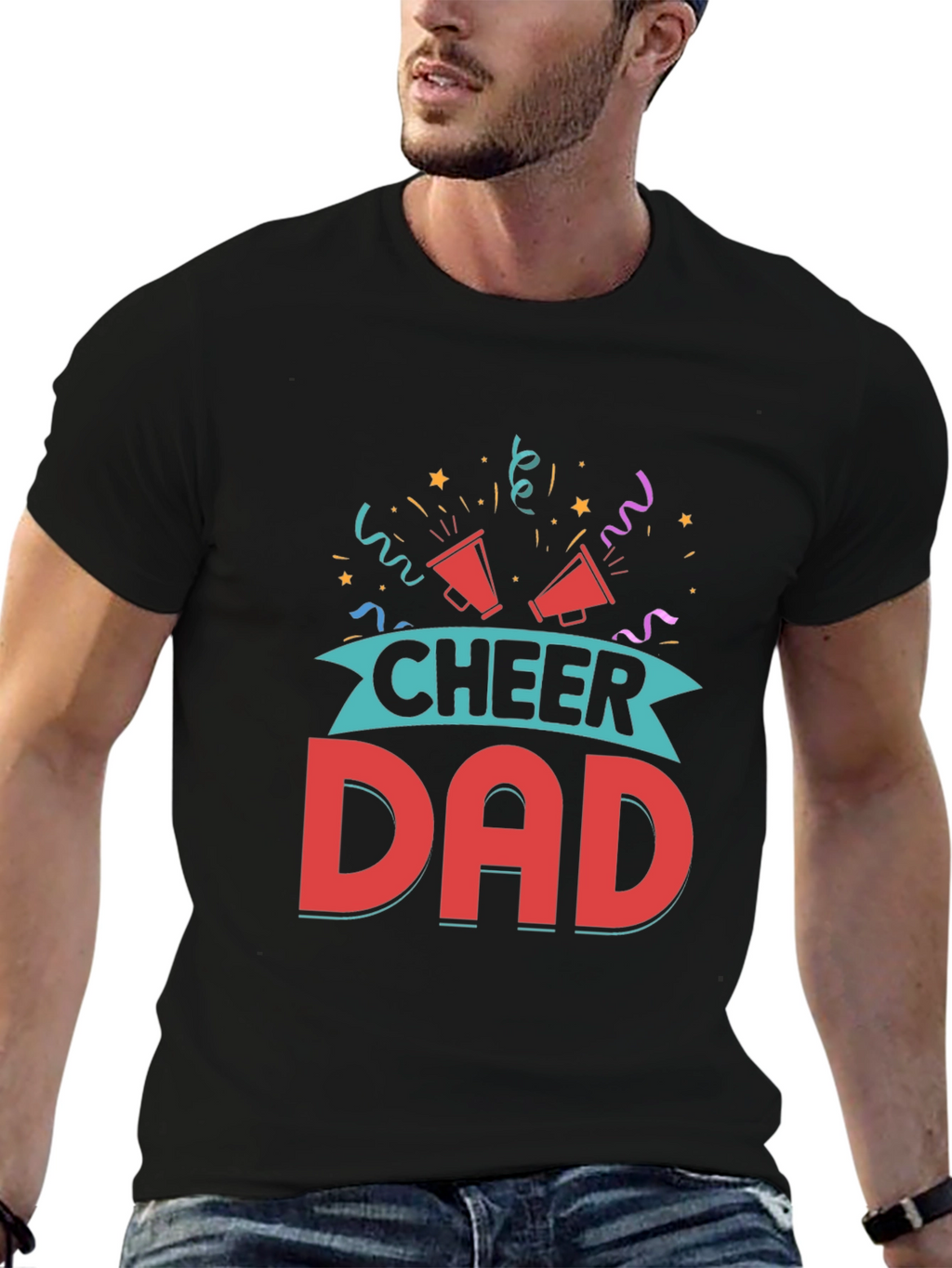 Cheer Dad Graphic Tee - Black Cotton