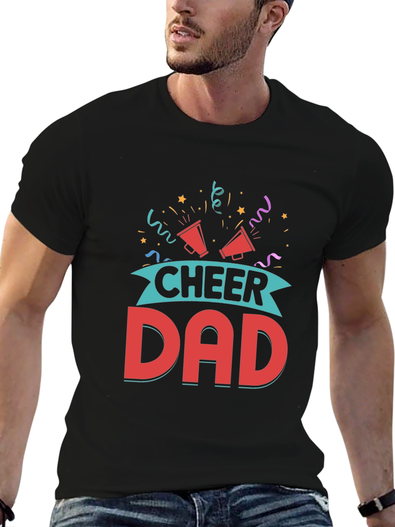 Cheer Dad Graphic Tee - Black Cotton