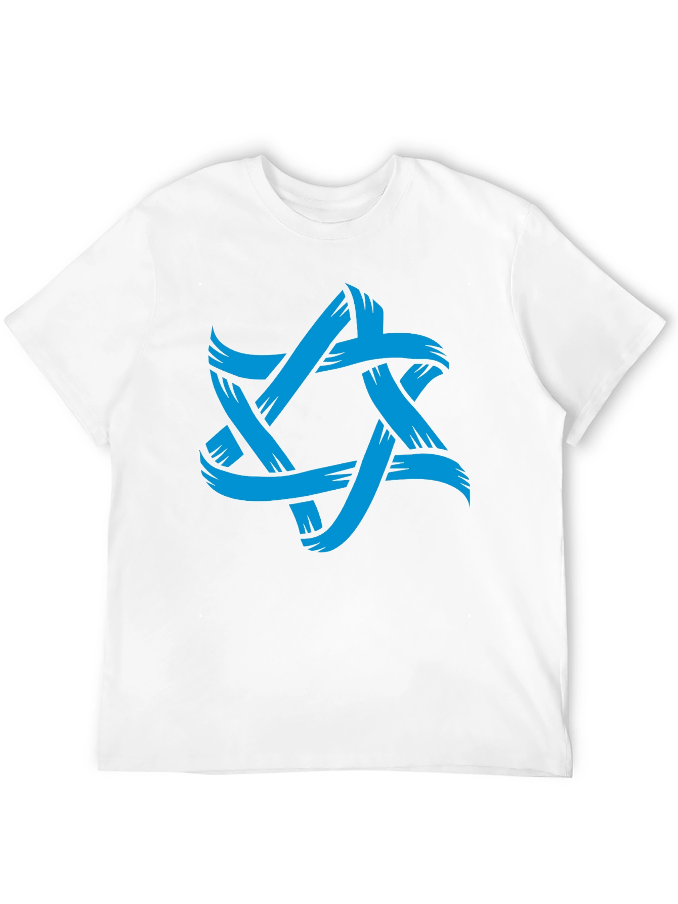 Mens Black T-Shirt with Blue Star Graphic
