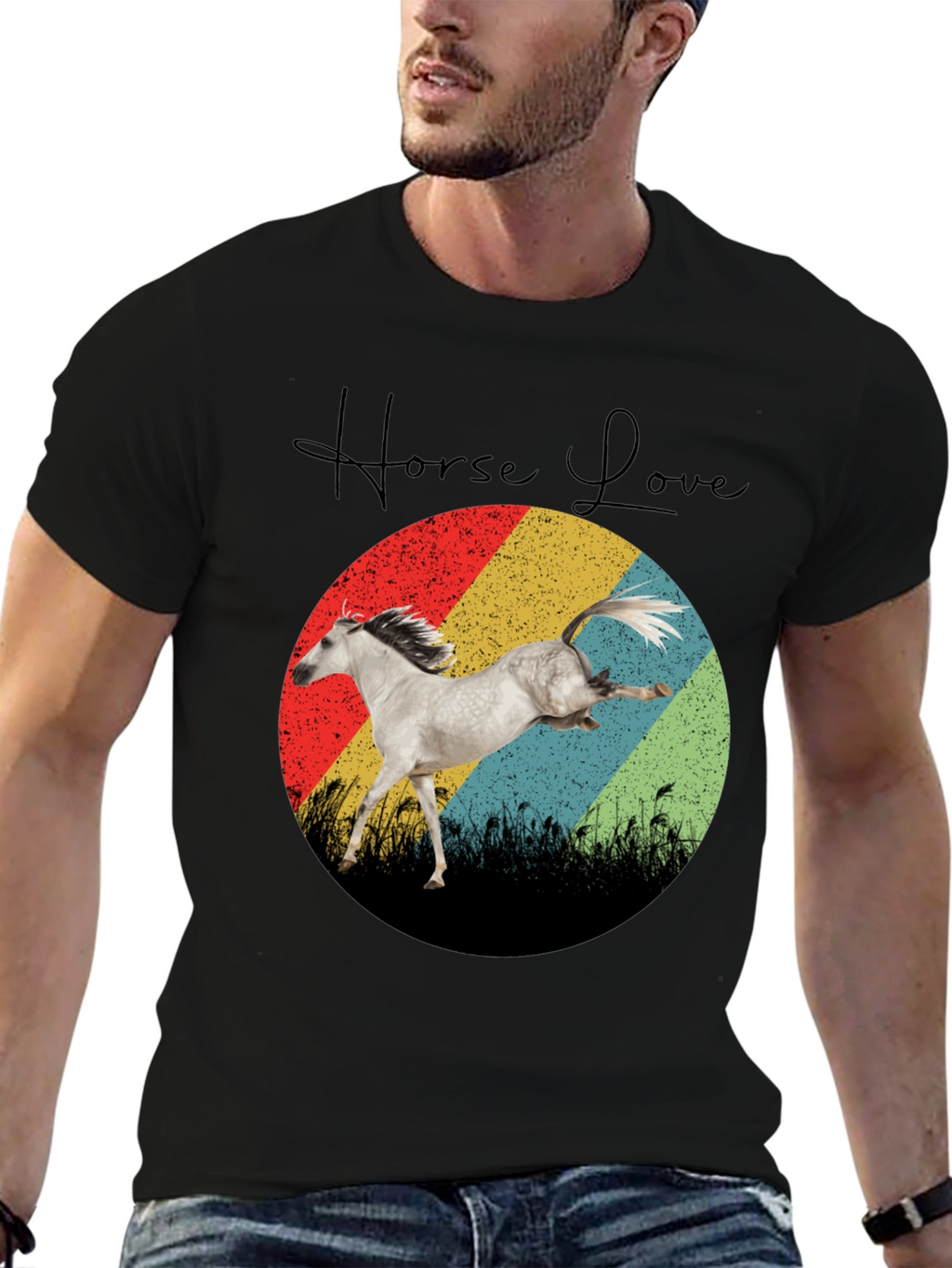 Horse Love Retro Graphic Tee - Equestrian Shirt
