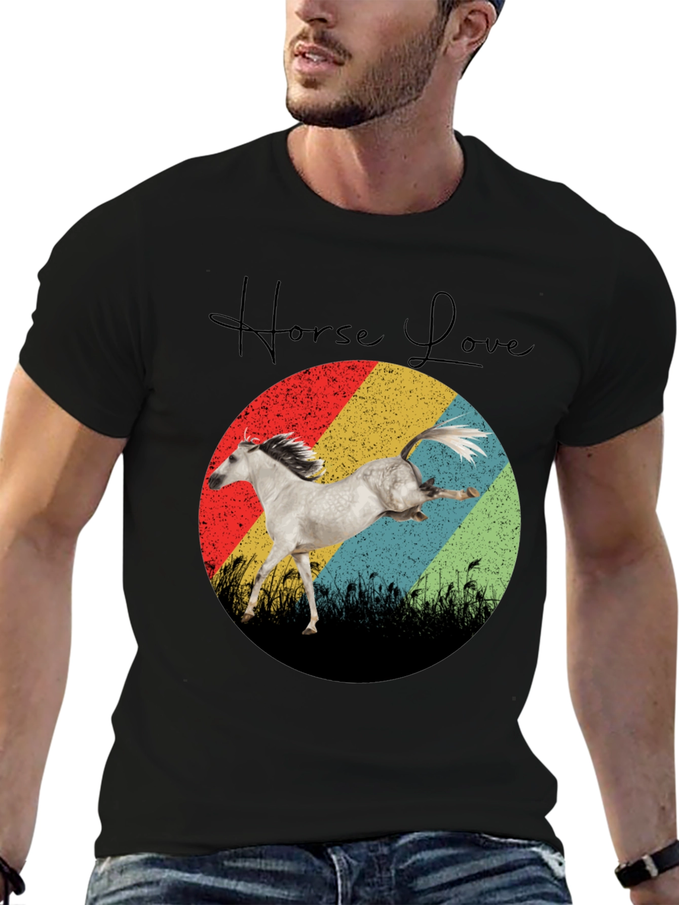 Horse Love Retro Graphic Tee - Equestrian Shirt