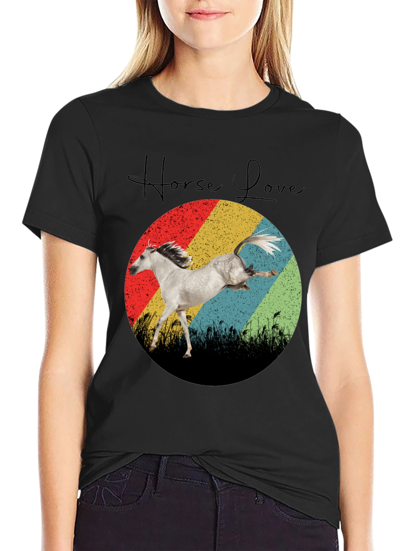Horse Love Retro Graphic Tee - Equestrian Shirt