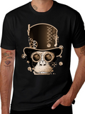 Steampunk Monkey T-Shirt - Gears & Goggles Graphic Tee