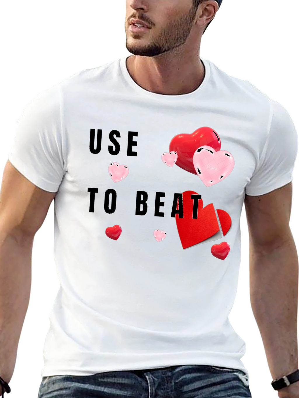Use To Beat Graphic Heart T-Shirt