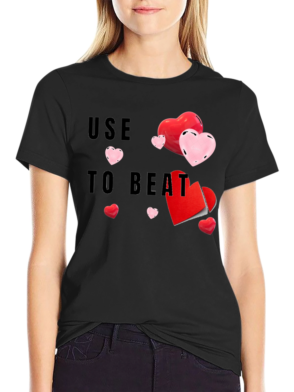 Use To Beat Graphic Heart T-Shirt