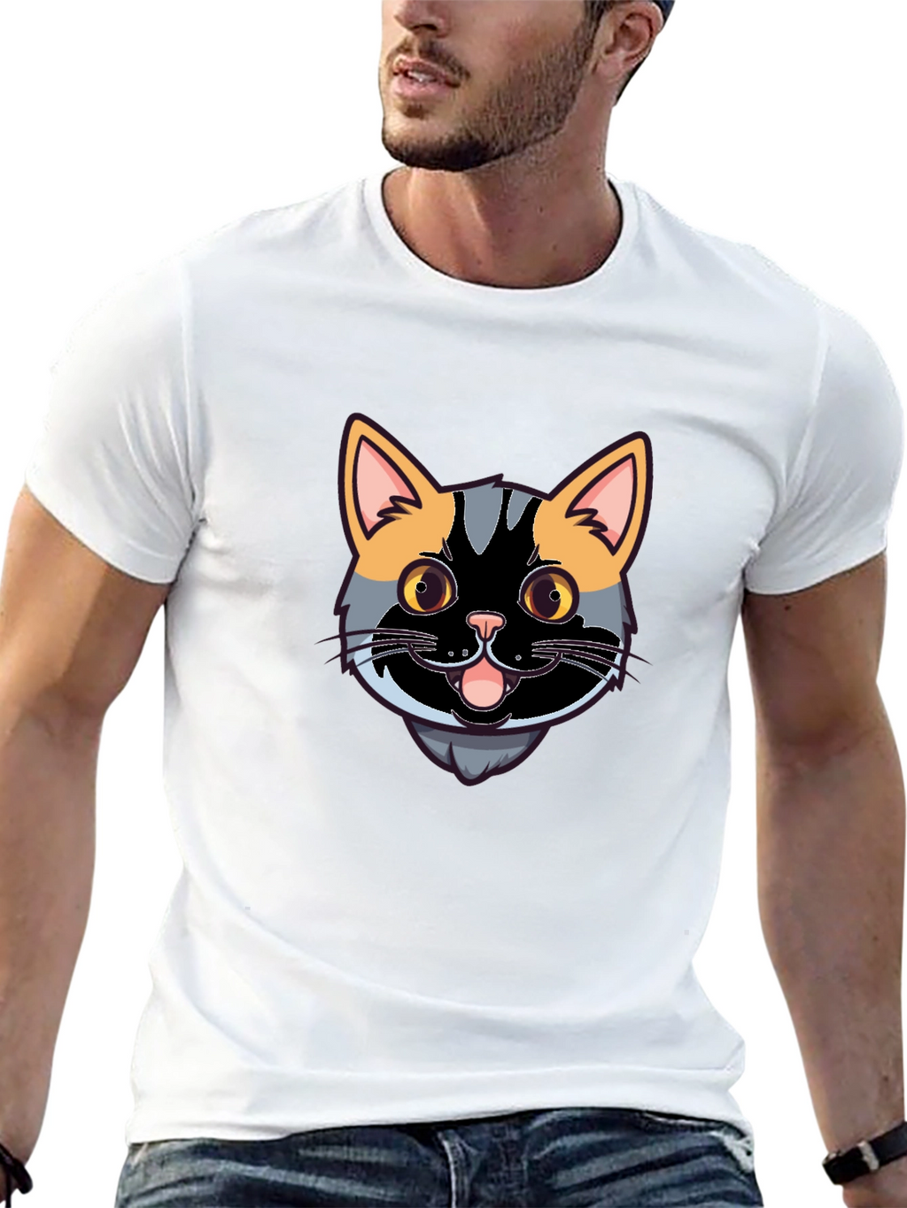 Cool Cat Graphic Tee - Black Casual Shirt