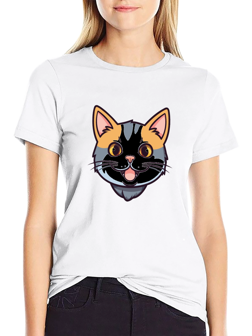 Cool Cat Graphic Tee - Black Casual Shirt