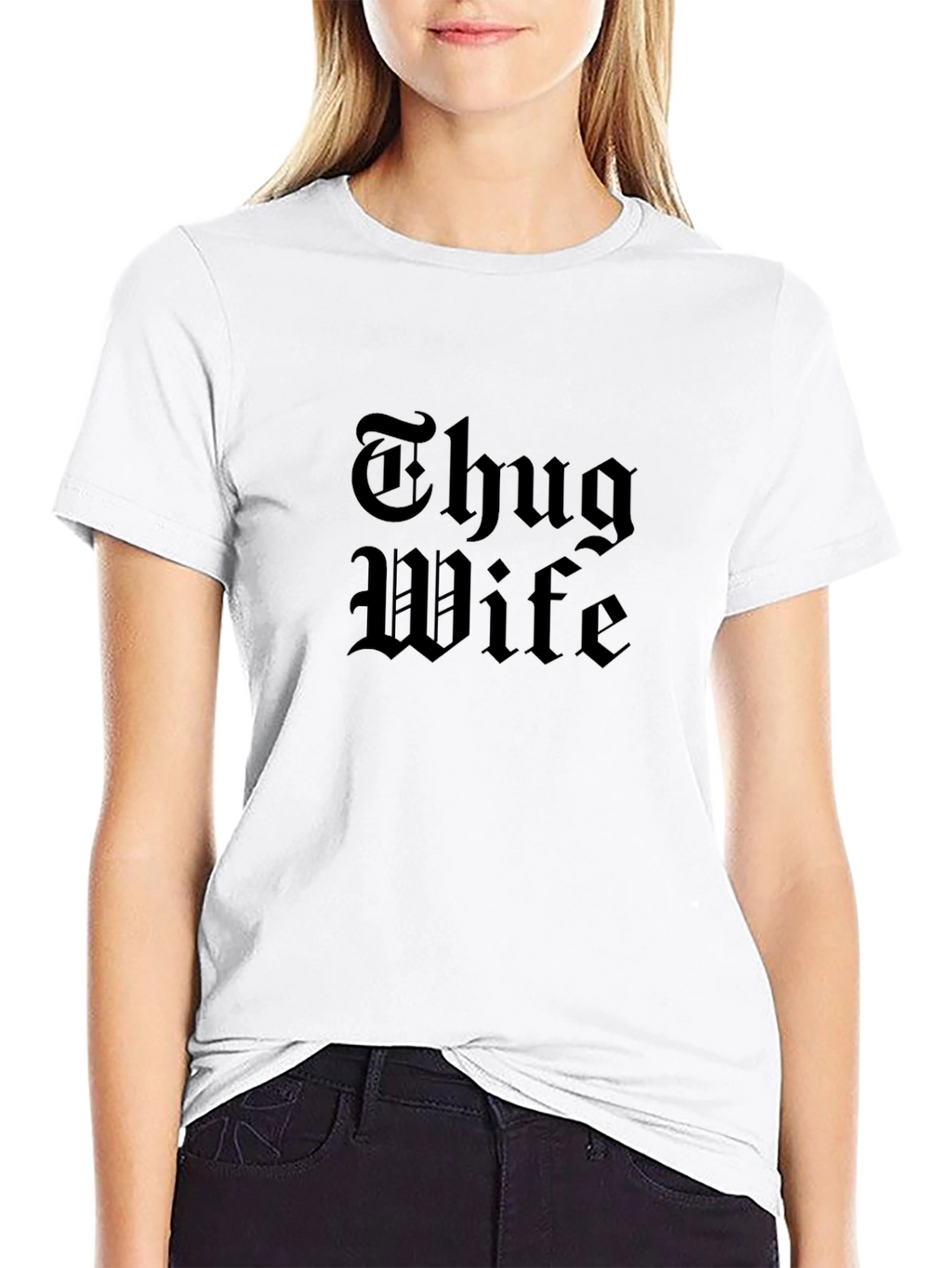 Thug Wife Graphic Tee - Black Cotton Blend