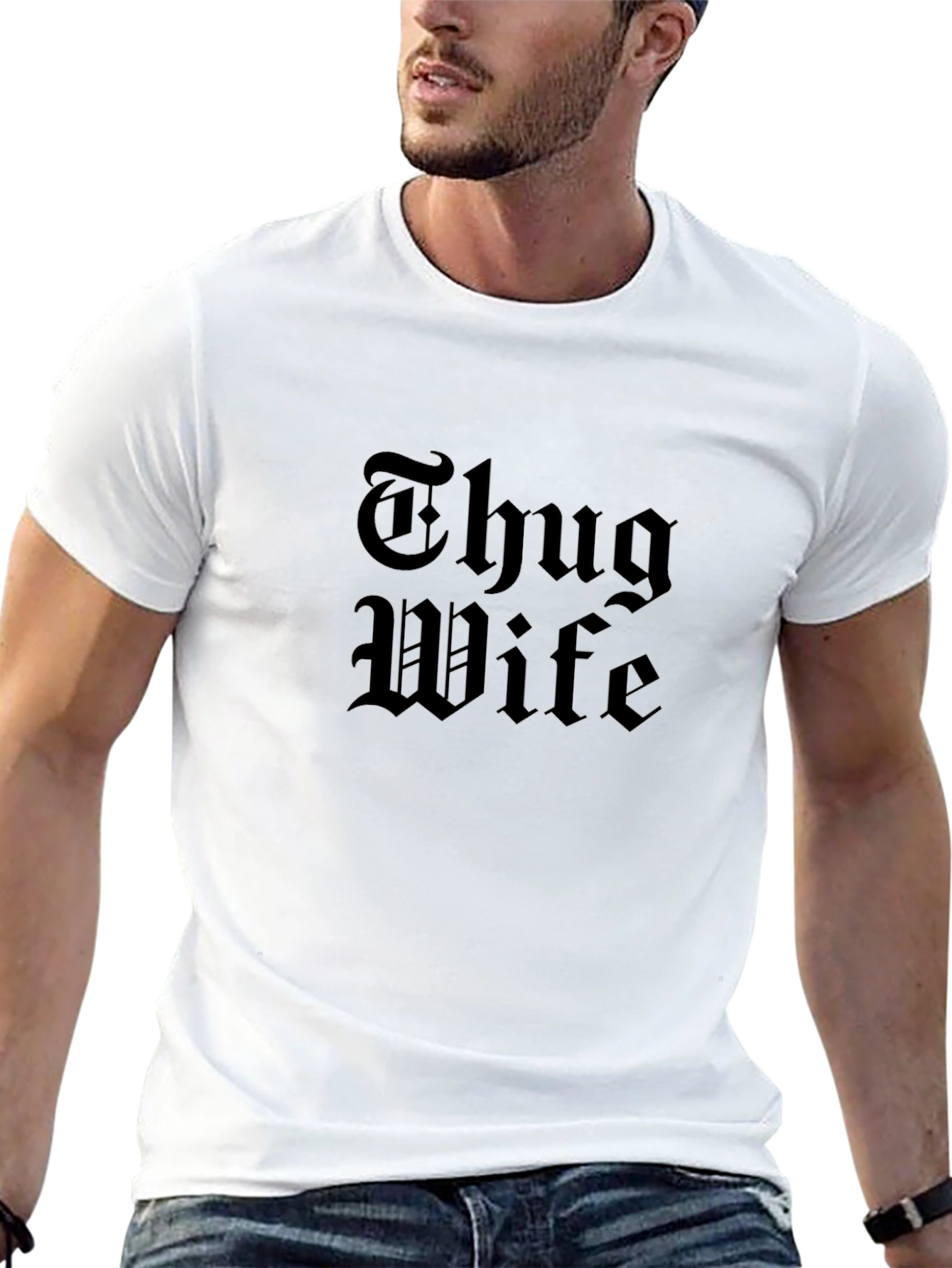 Thug Wife Graphic Tee - Black Cotton Blend