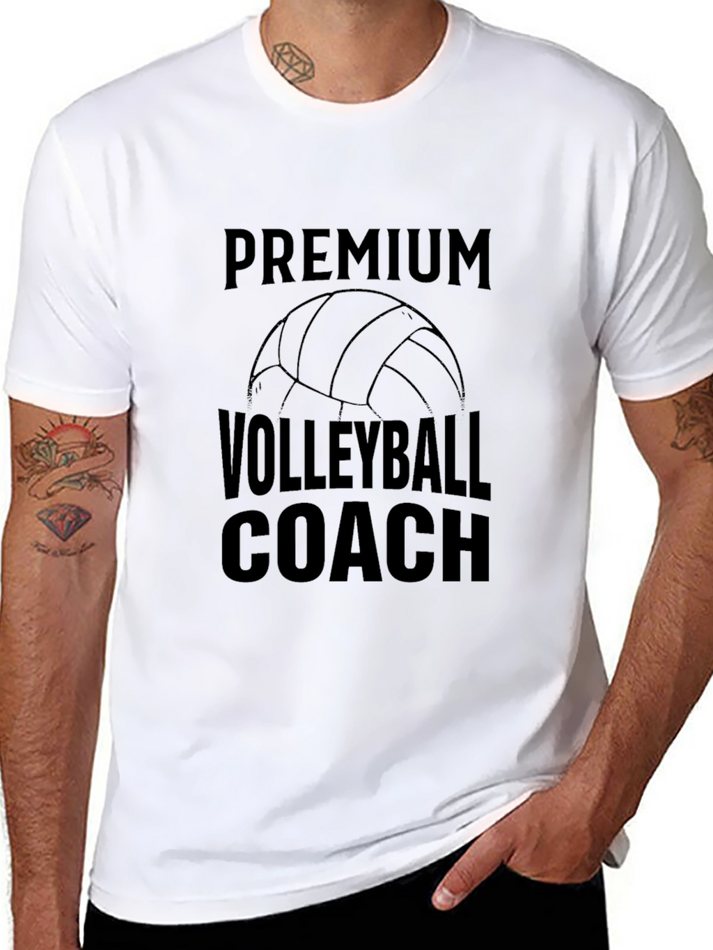 Premium Volleyball Coach T-Shirt - Black