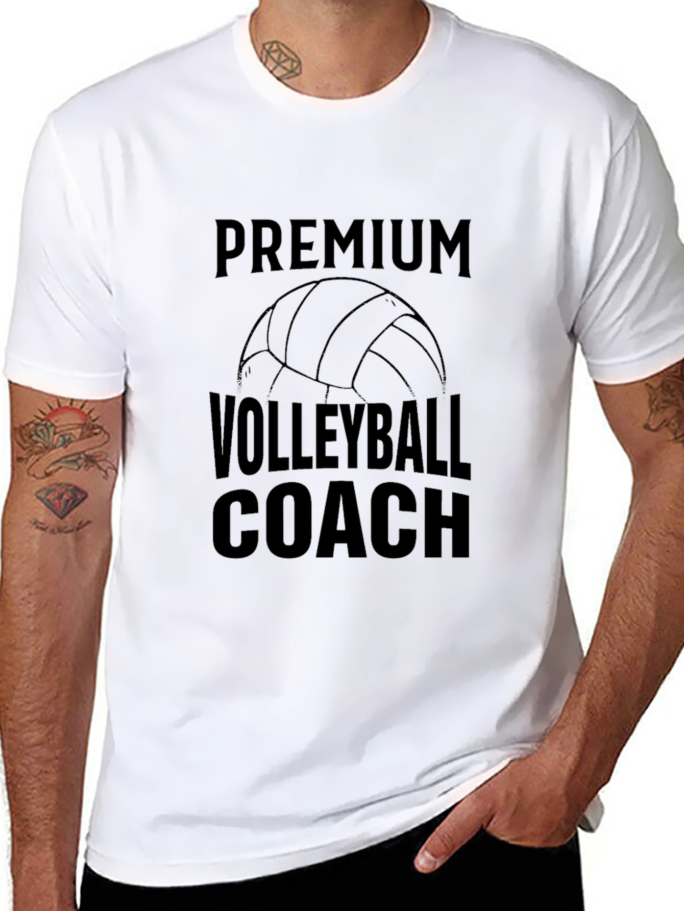 Premium Volleyball Coach T-Shirt - Black