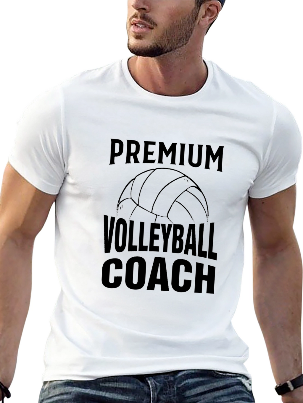Premium Volleyball Coach T-Shirt - Black