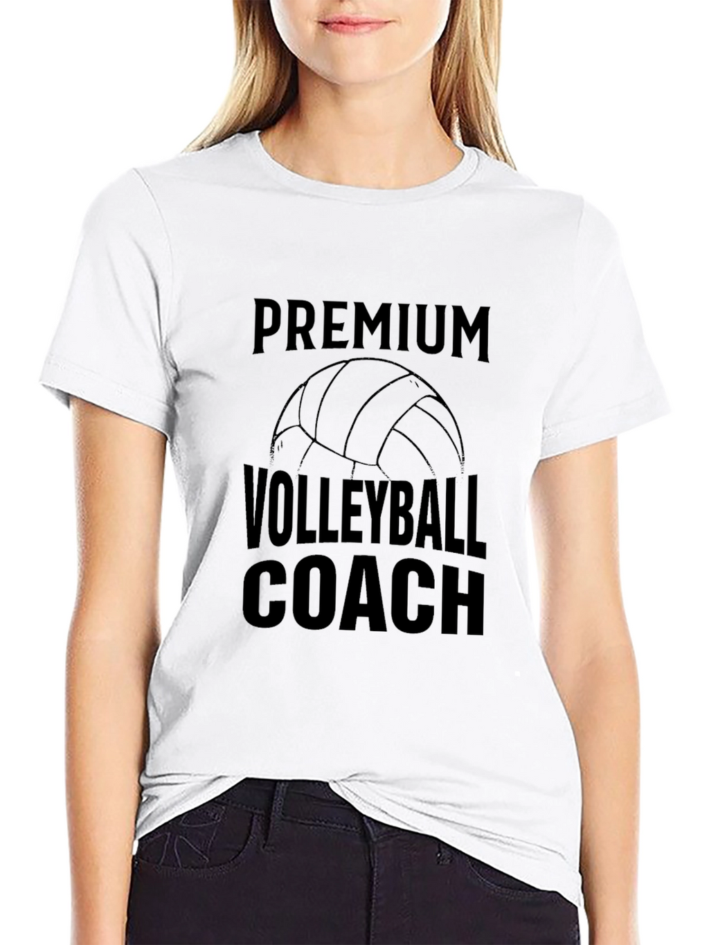 Premium Volleyball Coach T-Shirt - Black