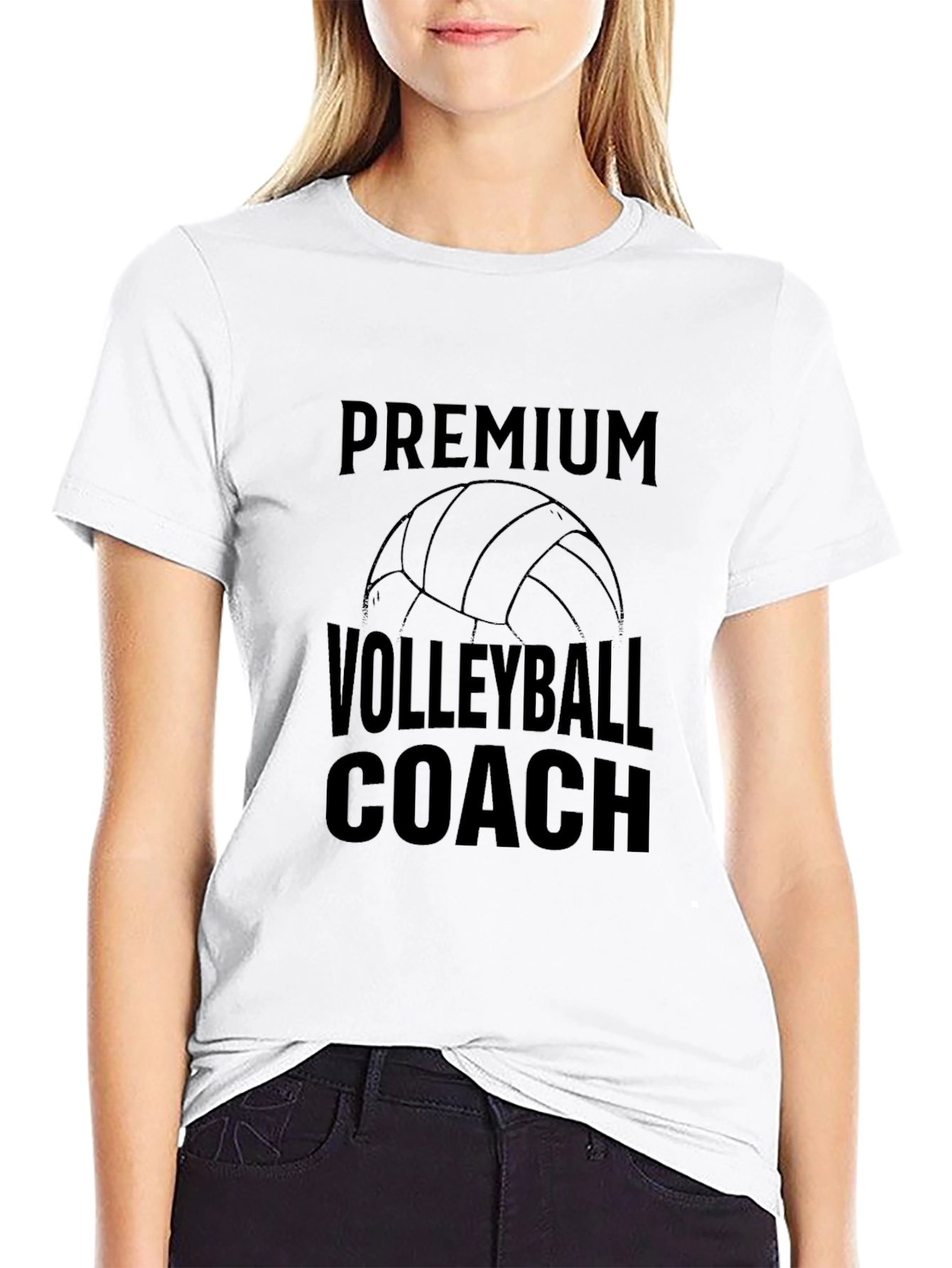 Premium Volleyball Coach T-Shirt - Black