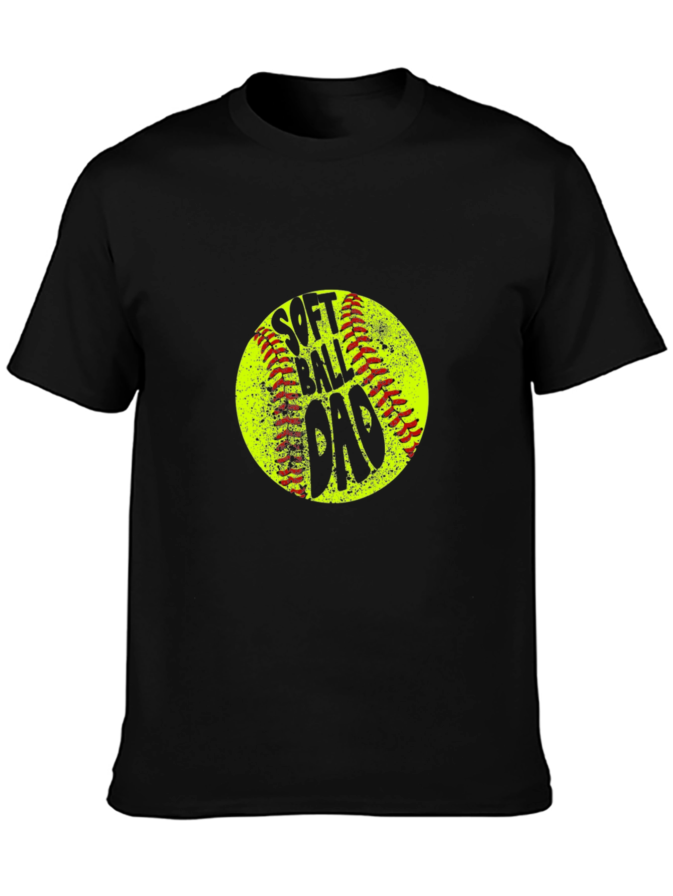 Softball Dad T-Shirt - Black Crew Neck Tee