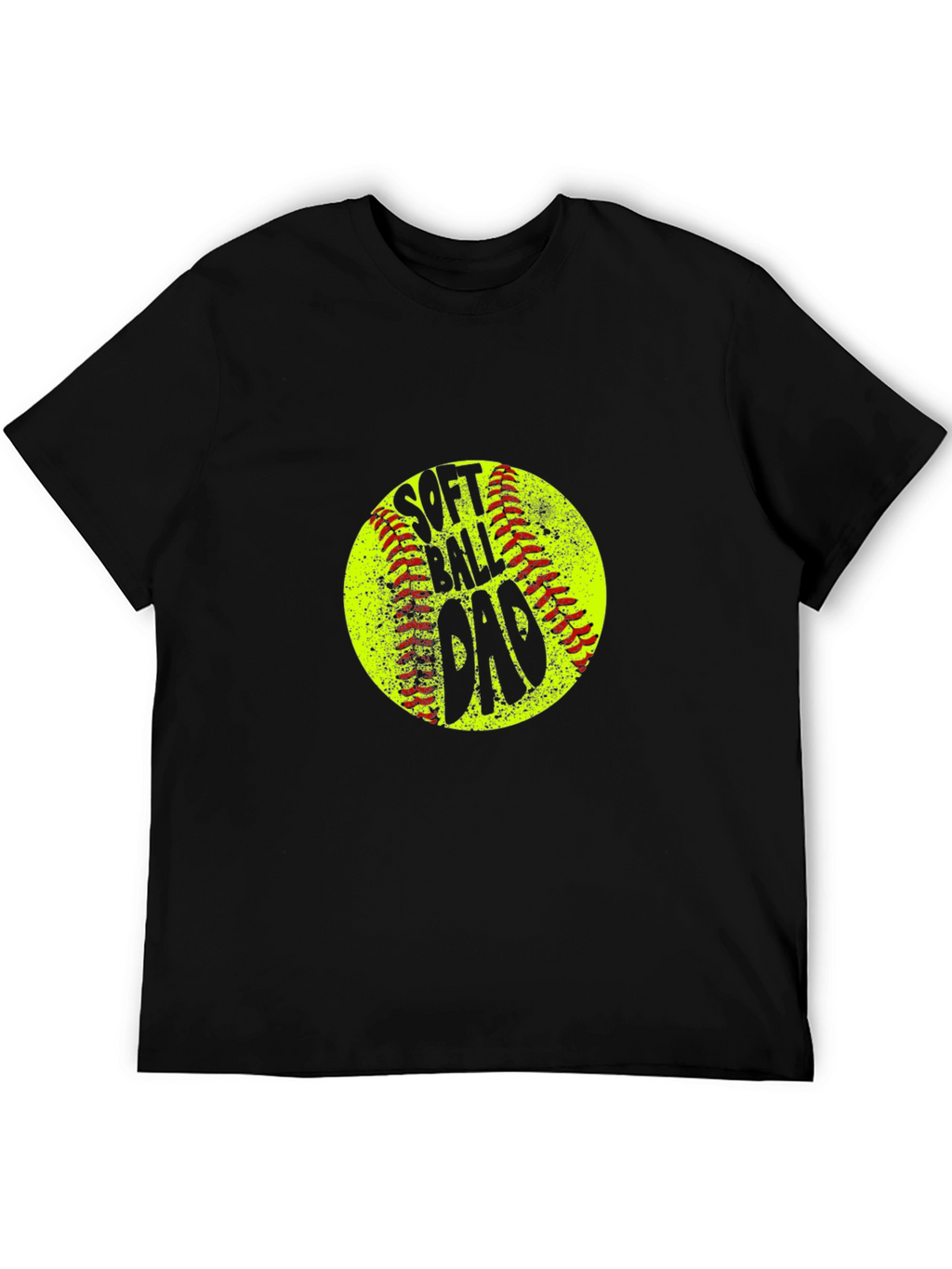 Softball Dad T-Shirt - Black Crew Neck Tee
