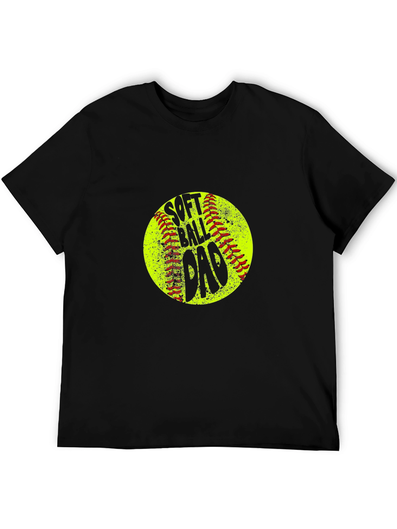 Softball Dad T-Shirt - Black Crew Neck Tee