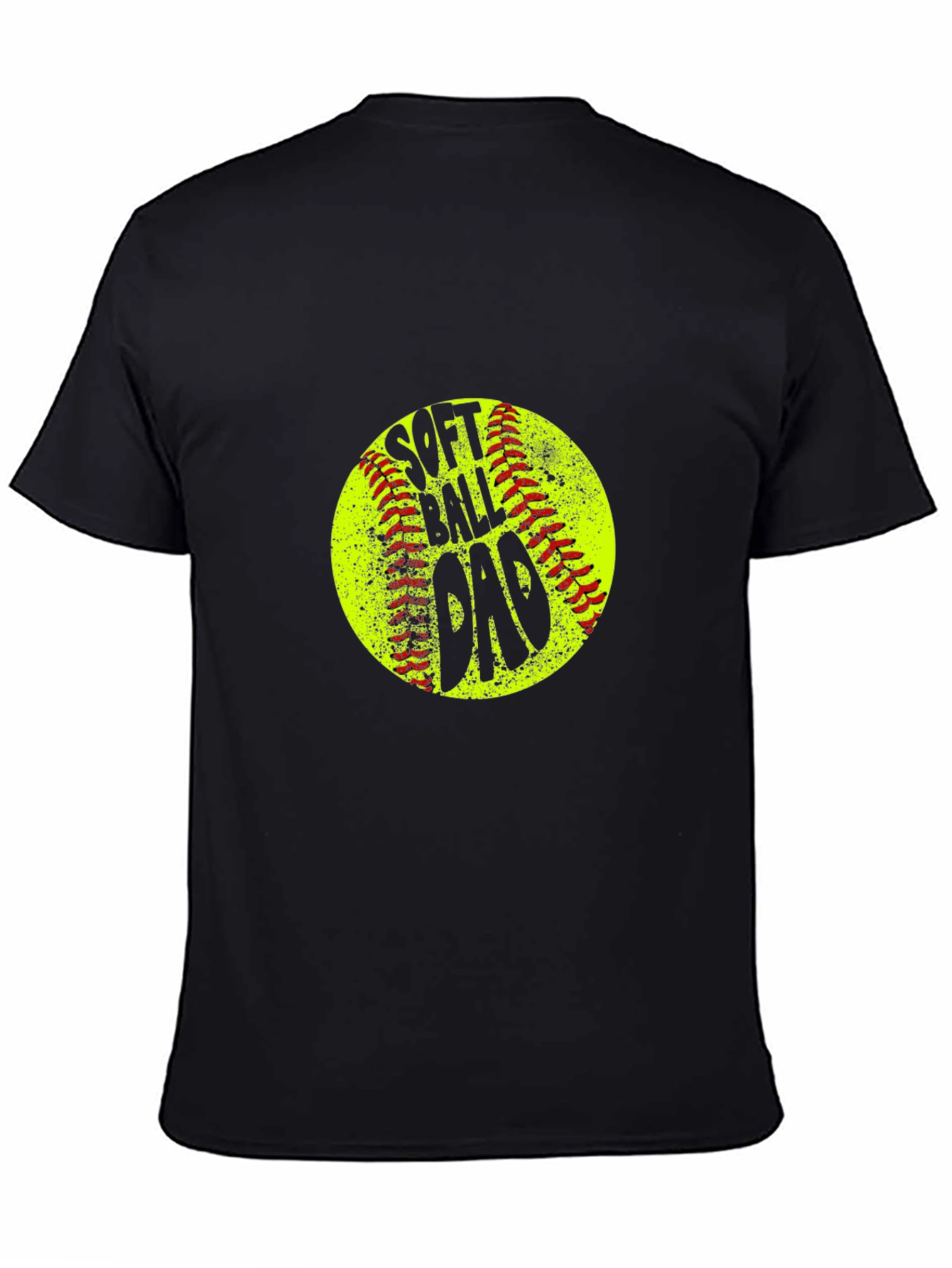 Softball Dad T-Shirt - Black Crew Neck Tee