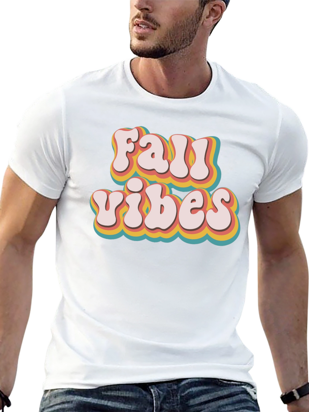 Retro Fall Vibes Black T-Shirt