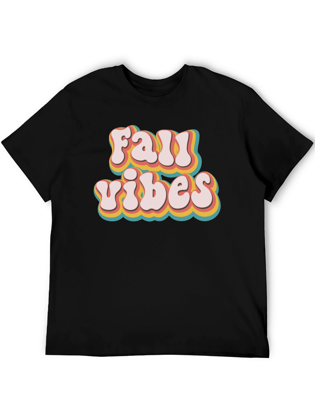 Retro Fall Vibes Black T-Shirt