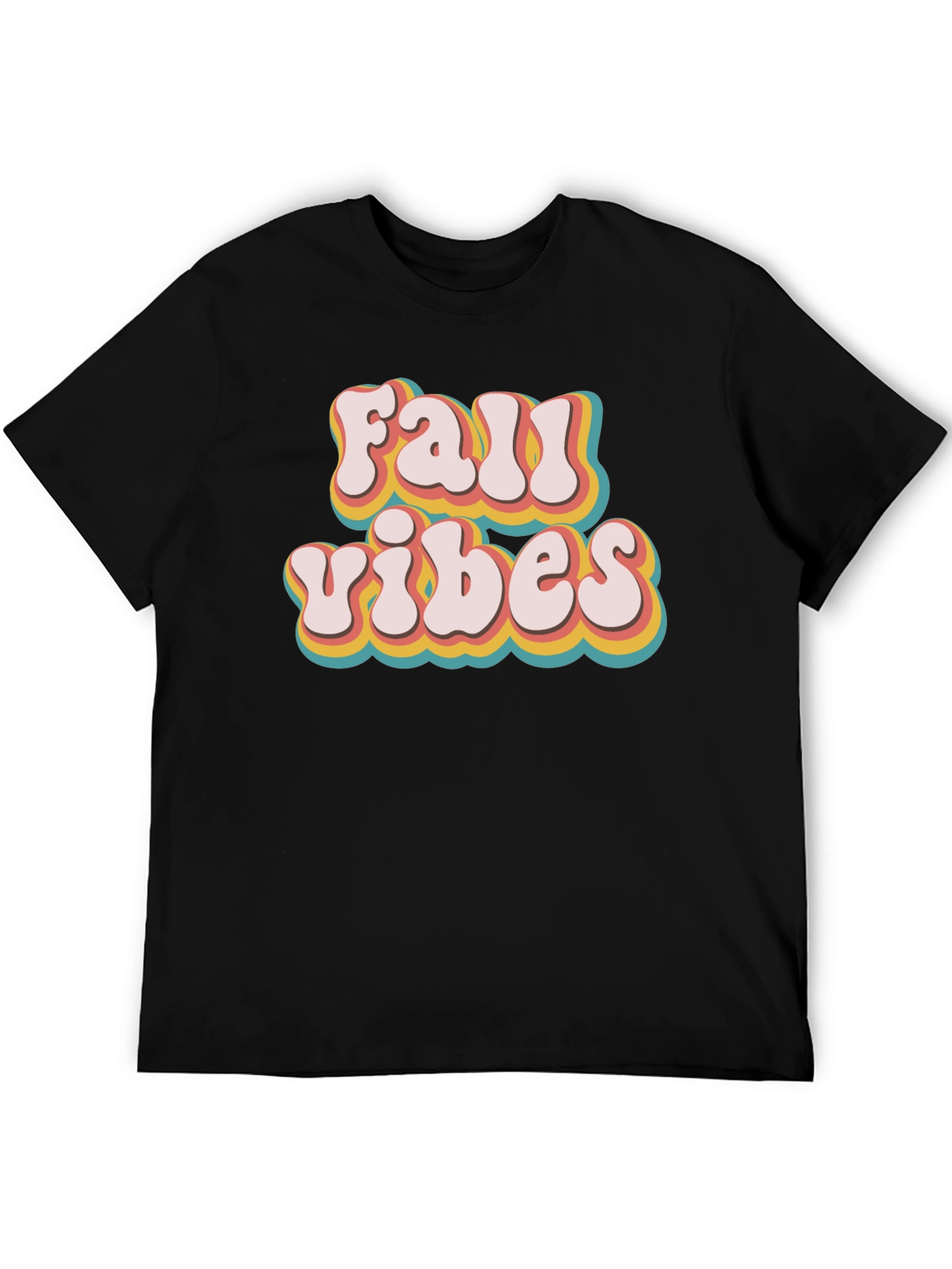 Retro Fall Vibes Black T-Shirt