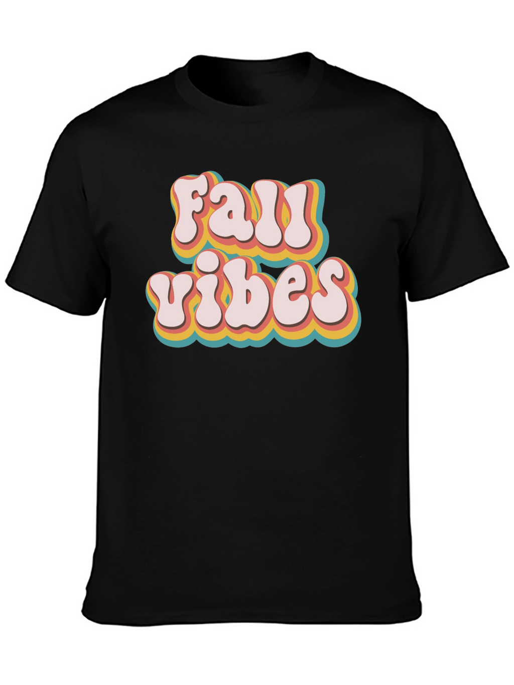 Retro Fall Vibes Black T-Shirt