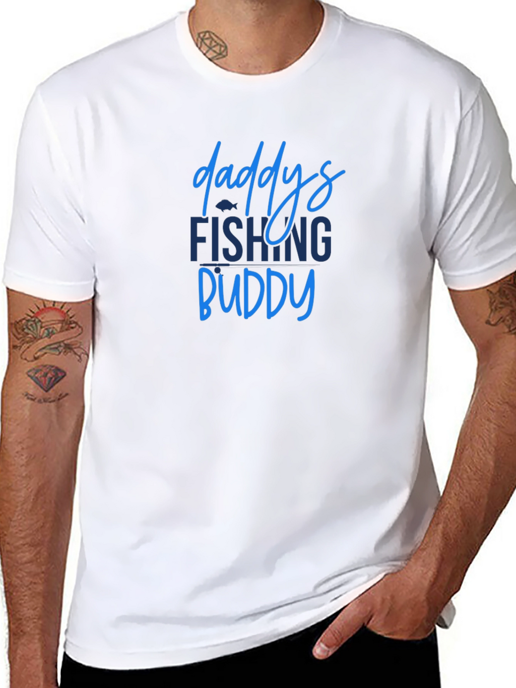 Daddys Fishing Buddy Black Graphic Tee