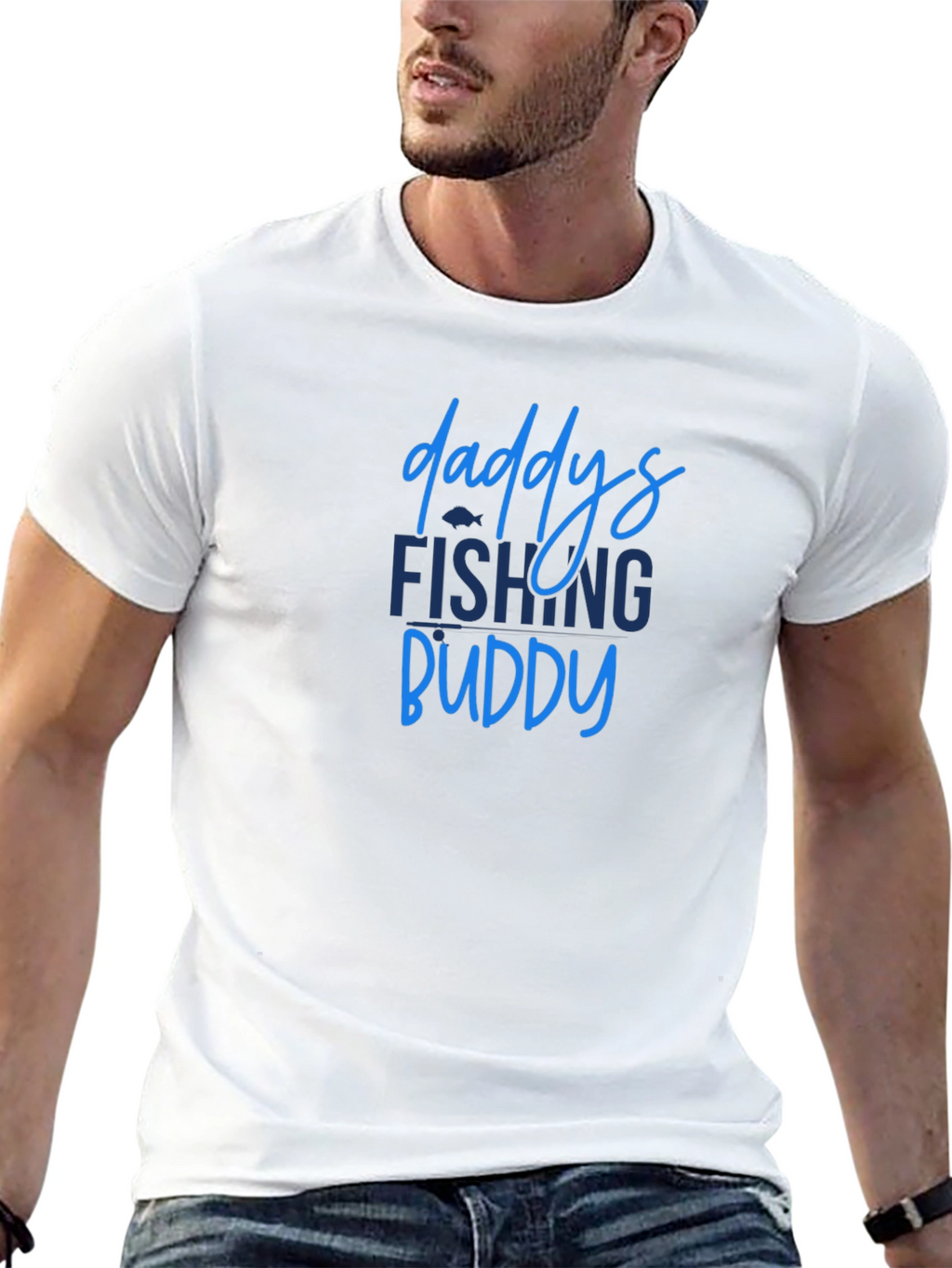 Daddys Fishing Buddy Black Graphic Tee