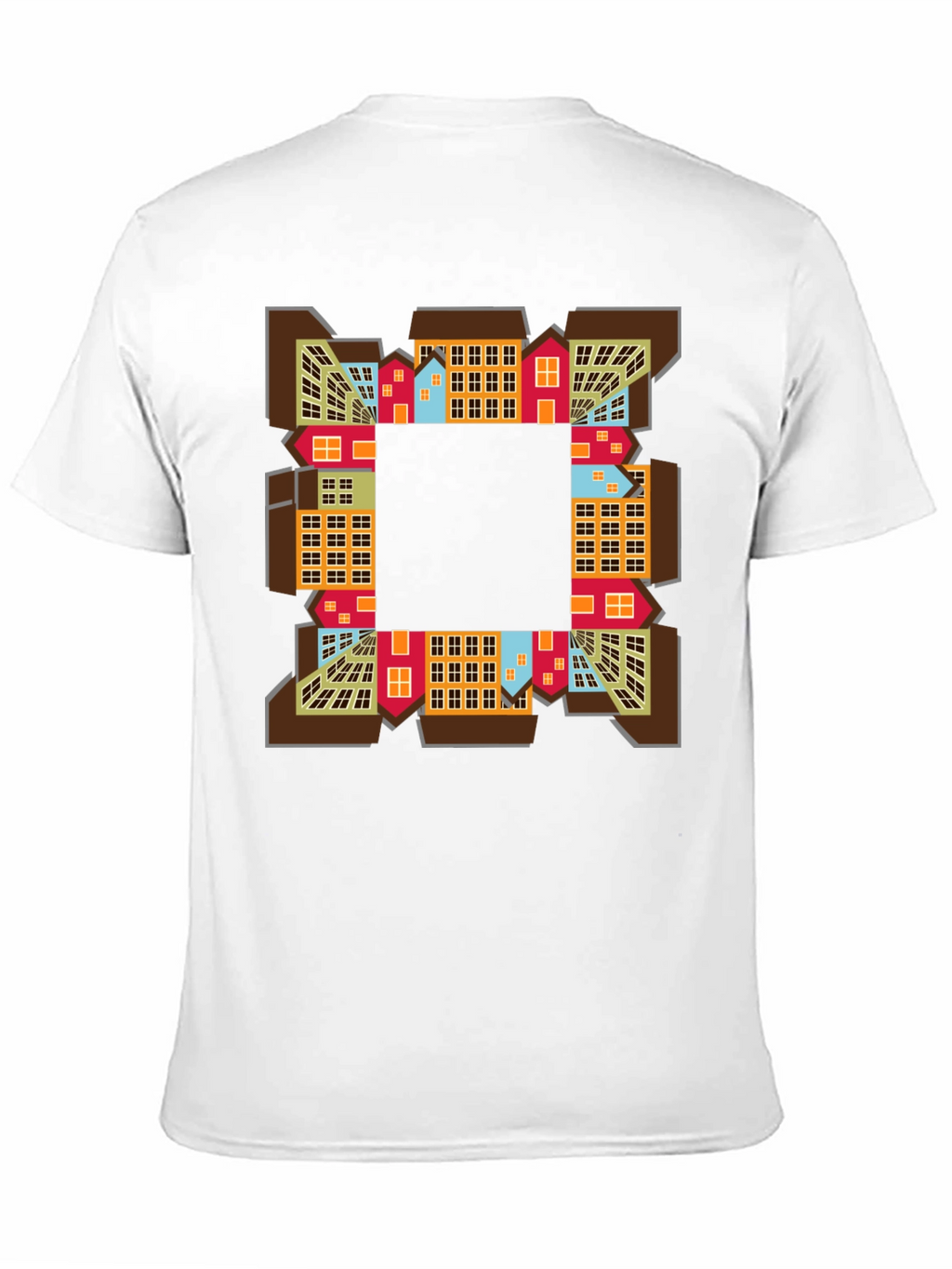 Abstract Cityscape Graphic Tee - Black