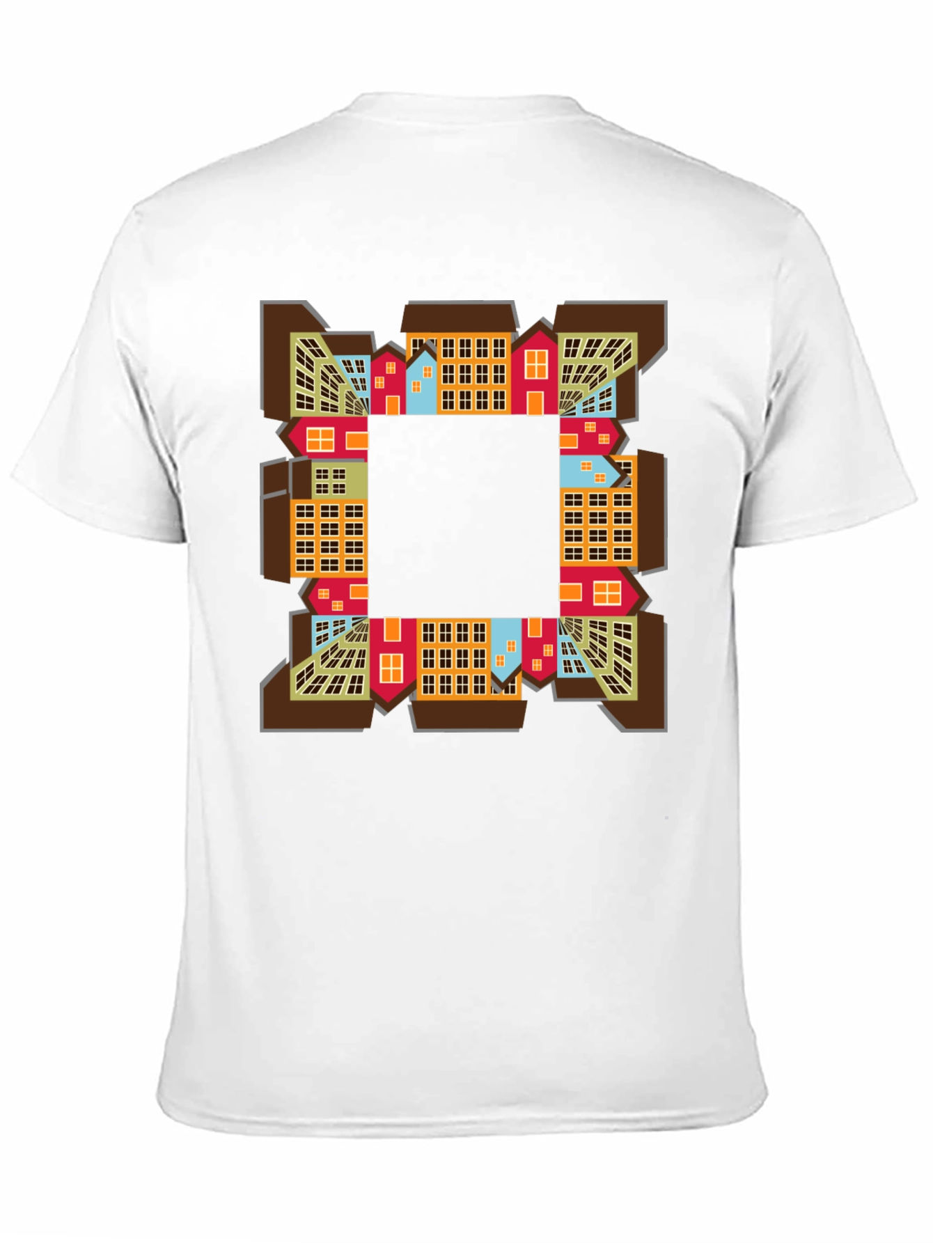 Abstract Cityscape Graphic Tee - Black