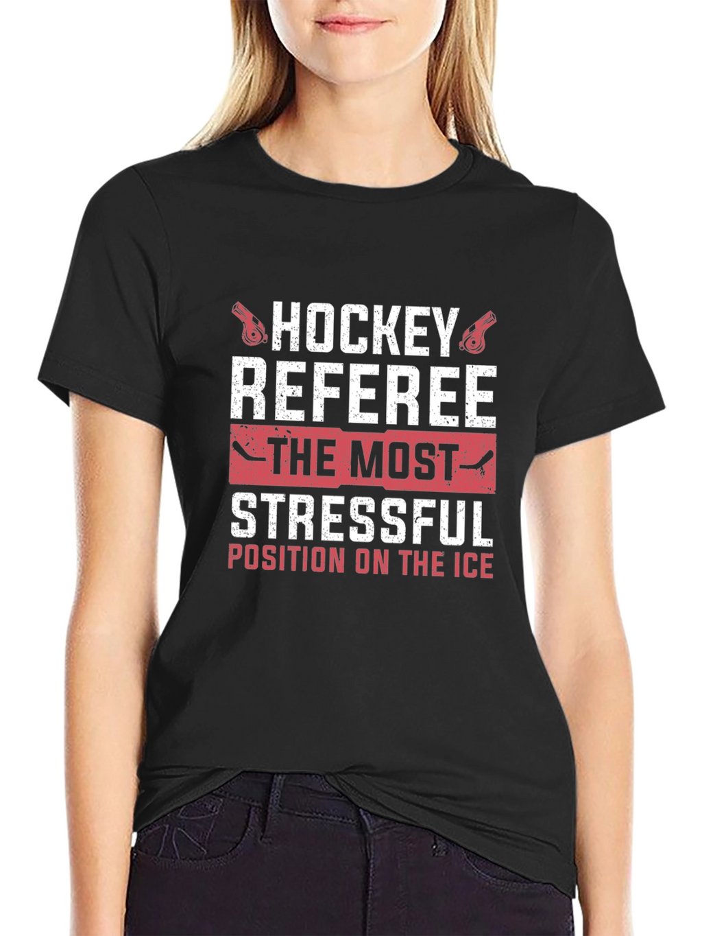 Hockey Referee Stressful Position Graphic T-Shirt