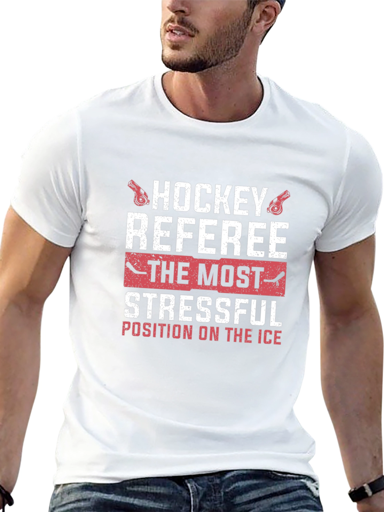 Hockey Referee Stressful Position Graphic T-Shirt