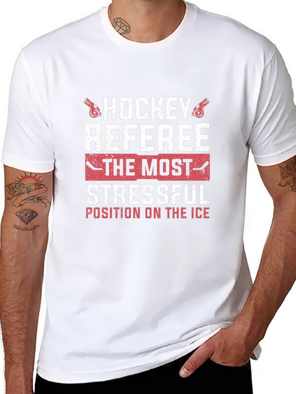 Hockey Referee Stressful Position Graphic T-Shirt