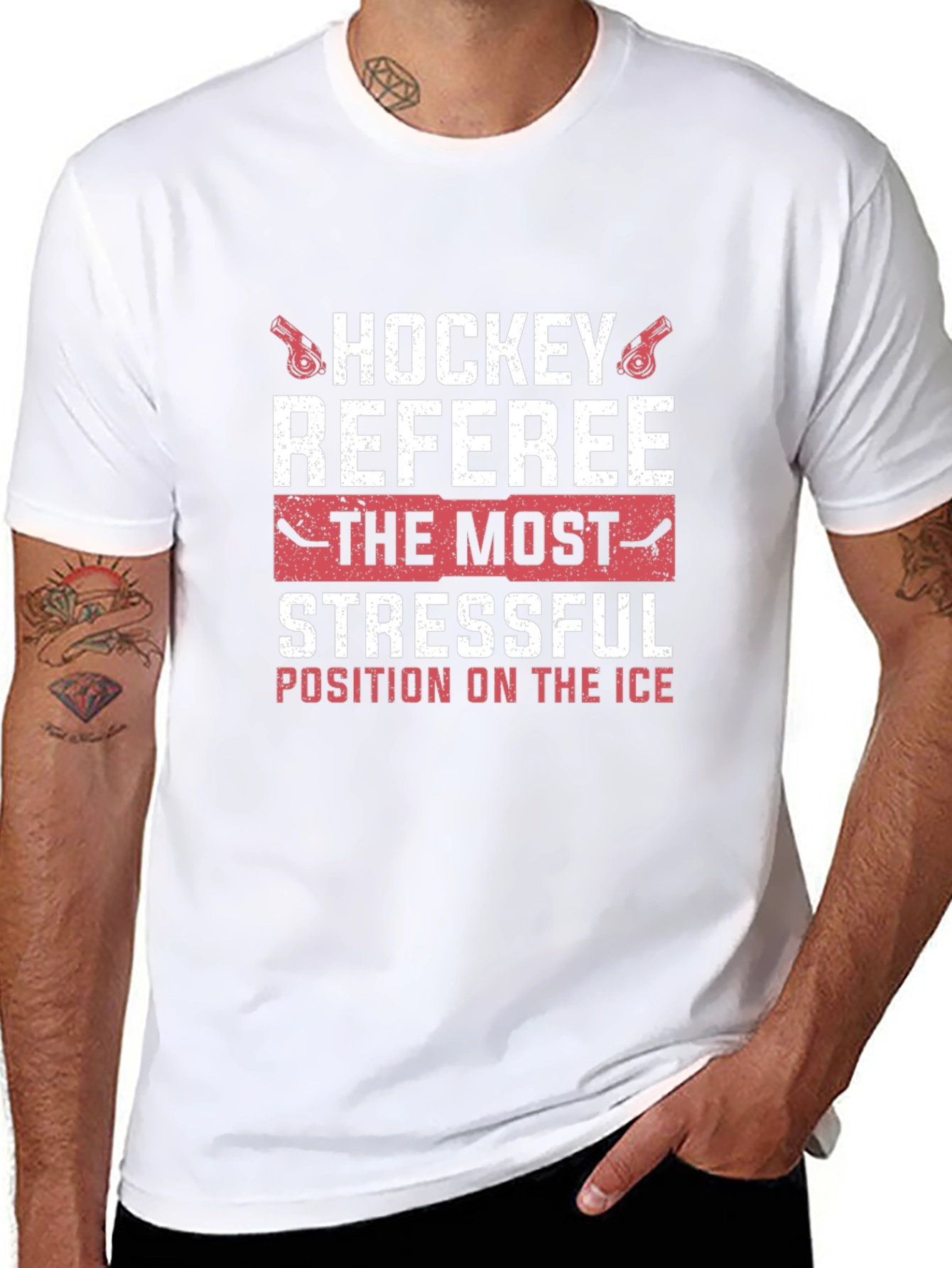Hockey Referee Stressful Position Graphic T-Shirt