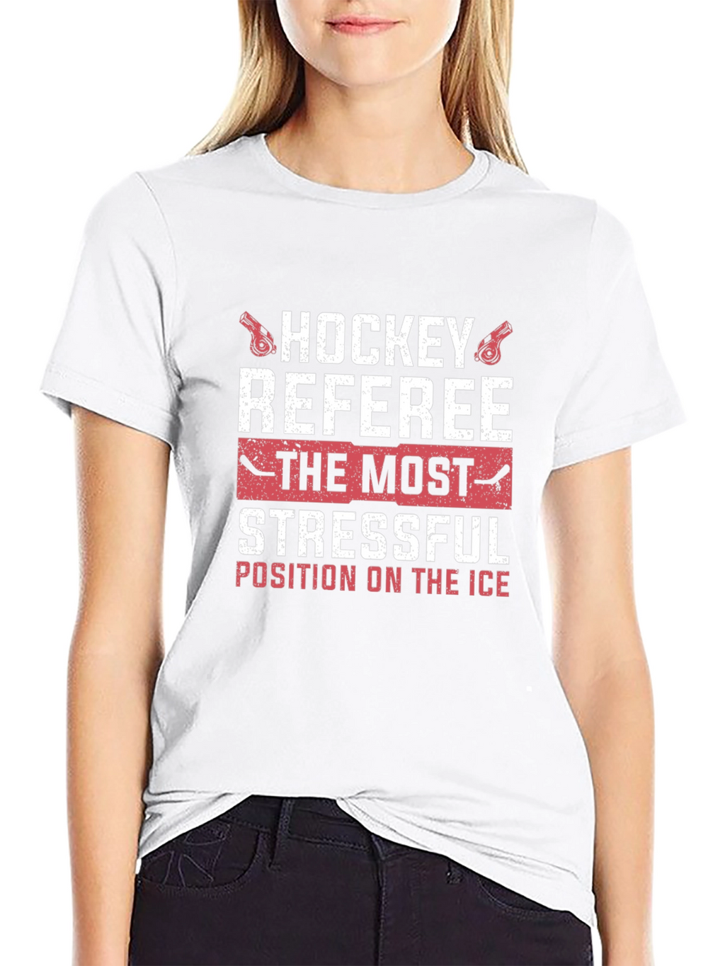 Hockey Referee Stressful Position Graphic T-Shirt