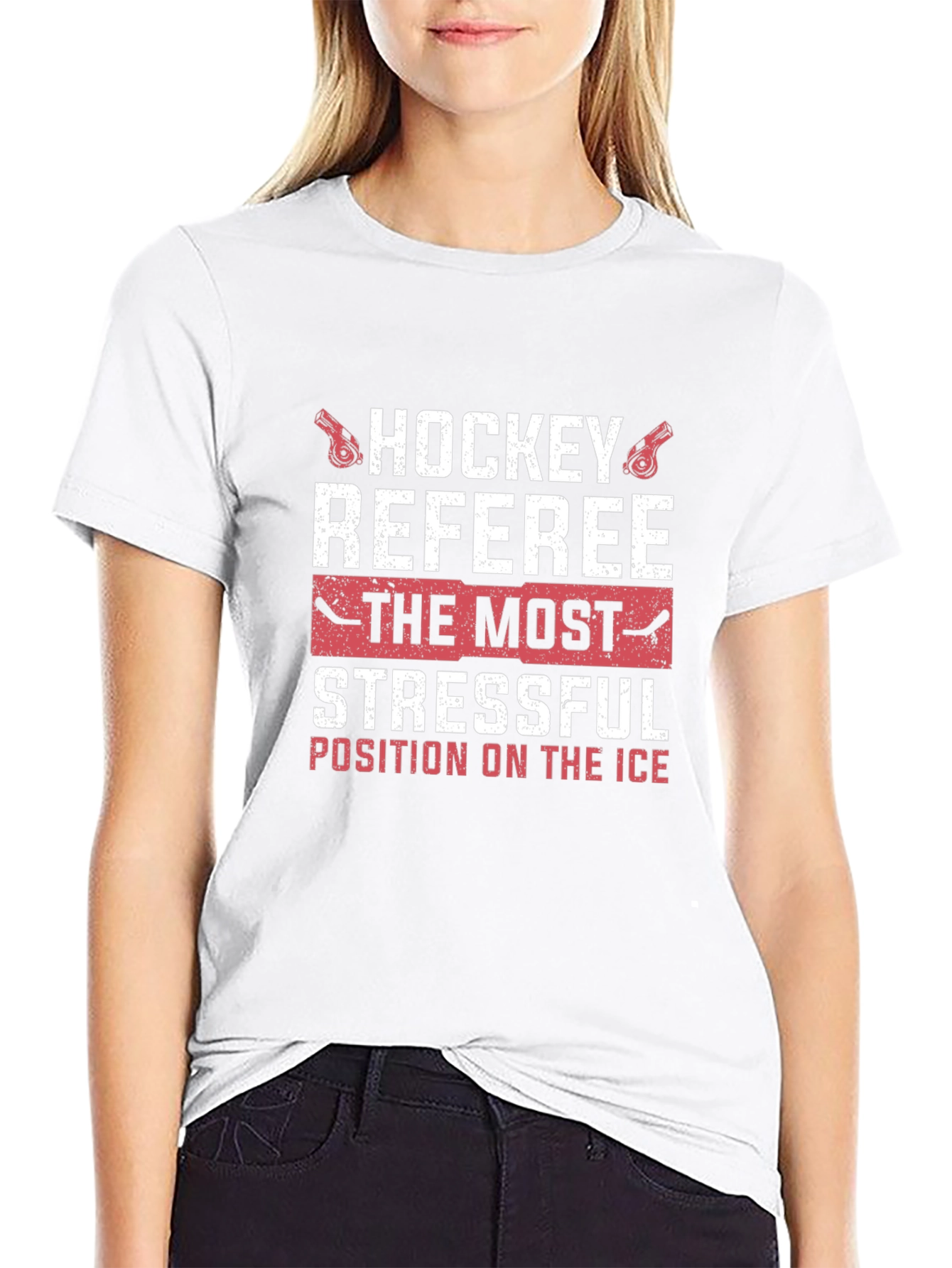 Hockey Referee Stressful Position Graphic T-Shirt