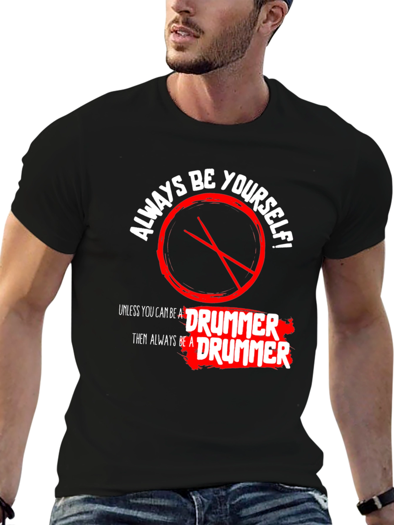 Always Be a Drummer T-Shirt - Black