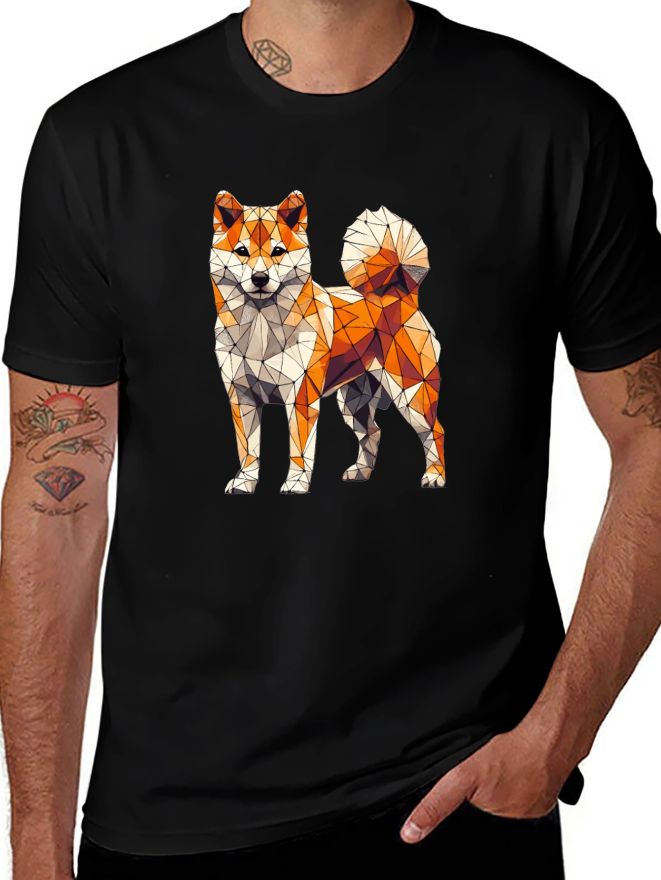 Geometric Shiba Inu T-Shirt – Modern Dog Lover Graphic Tee