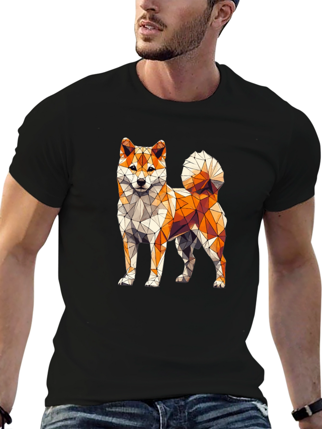 Geometric Shiba Inu T-Shirt – Modern Dog Lover Graphic Tee