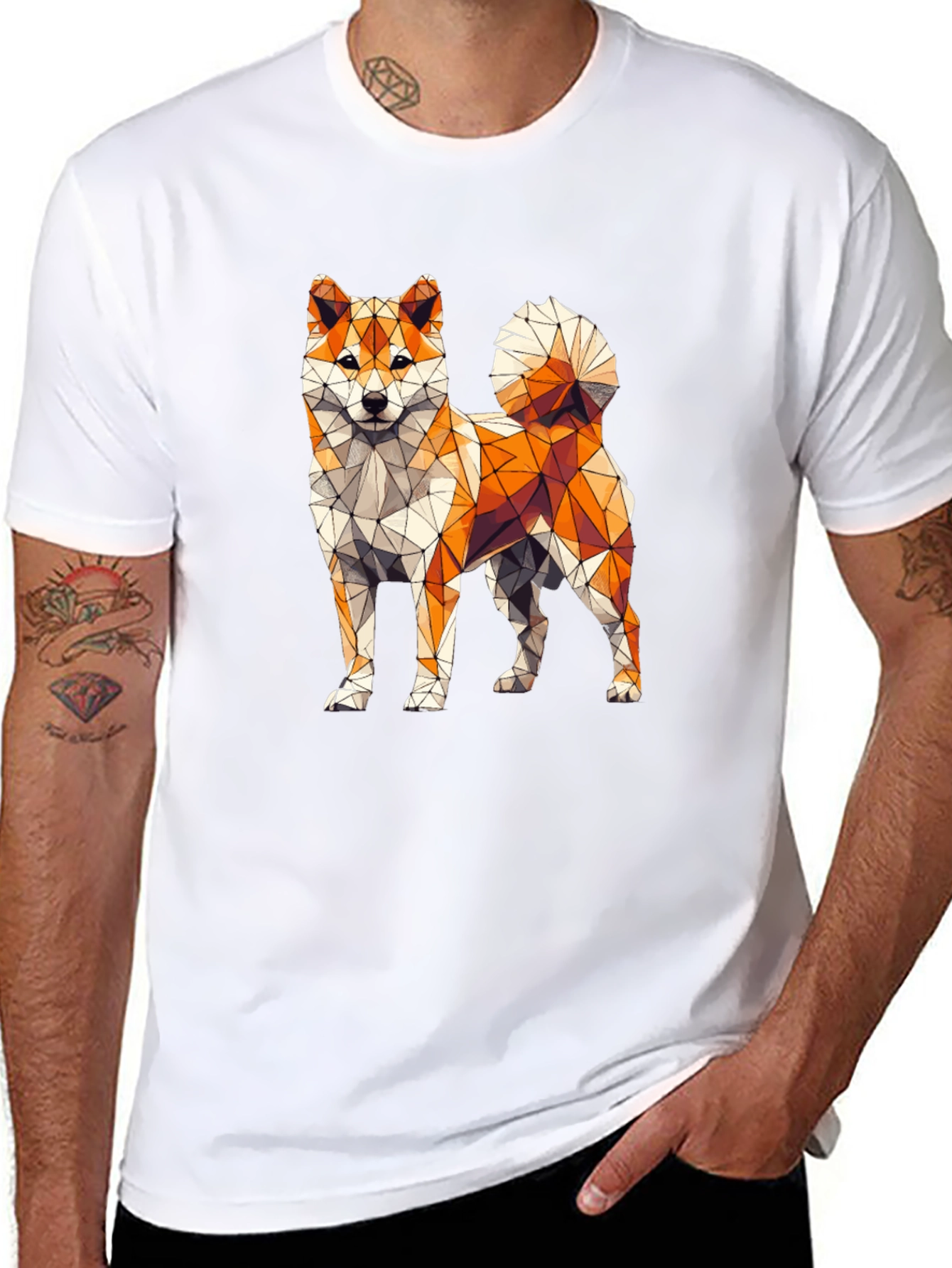 Geometric Shiba Inu T-Shirt – Modern Dog Lover Graphic Tee