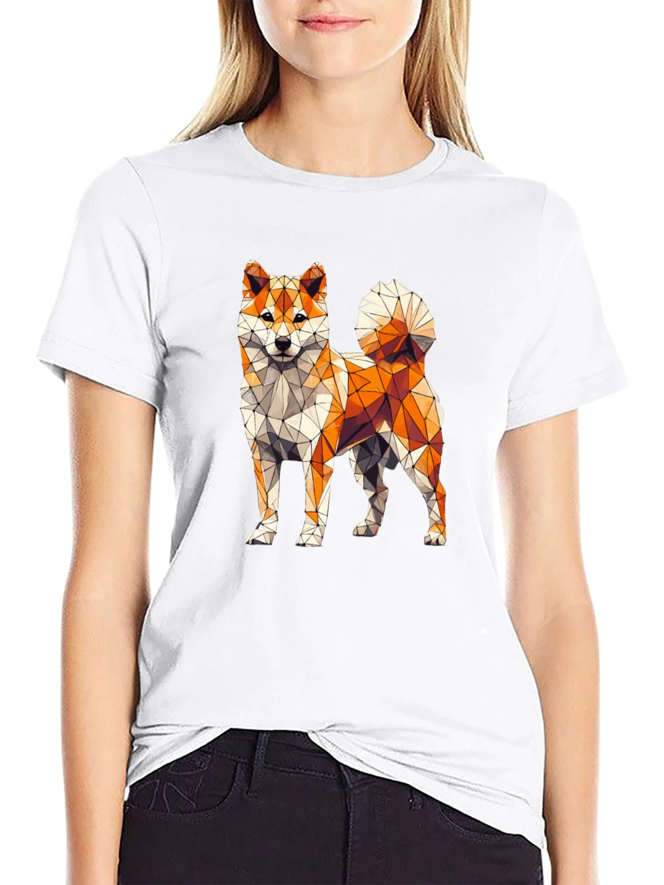 Geometric Shiba Inu T-Shirt – Modern Dog Lover Graphic Tee