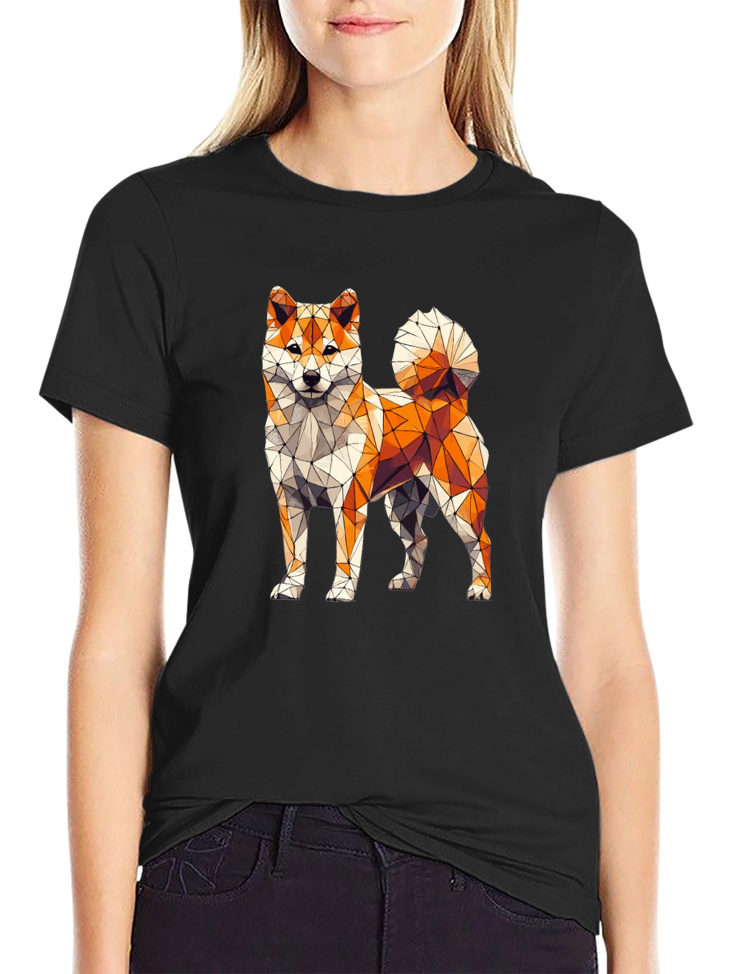 Geometric Shiba Inu T-Shirt – Modern Dog Lover Graphic Tee
