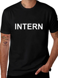 Intern Graphic T-Shirt - Black Cotton Tee