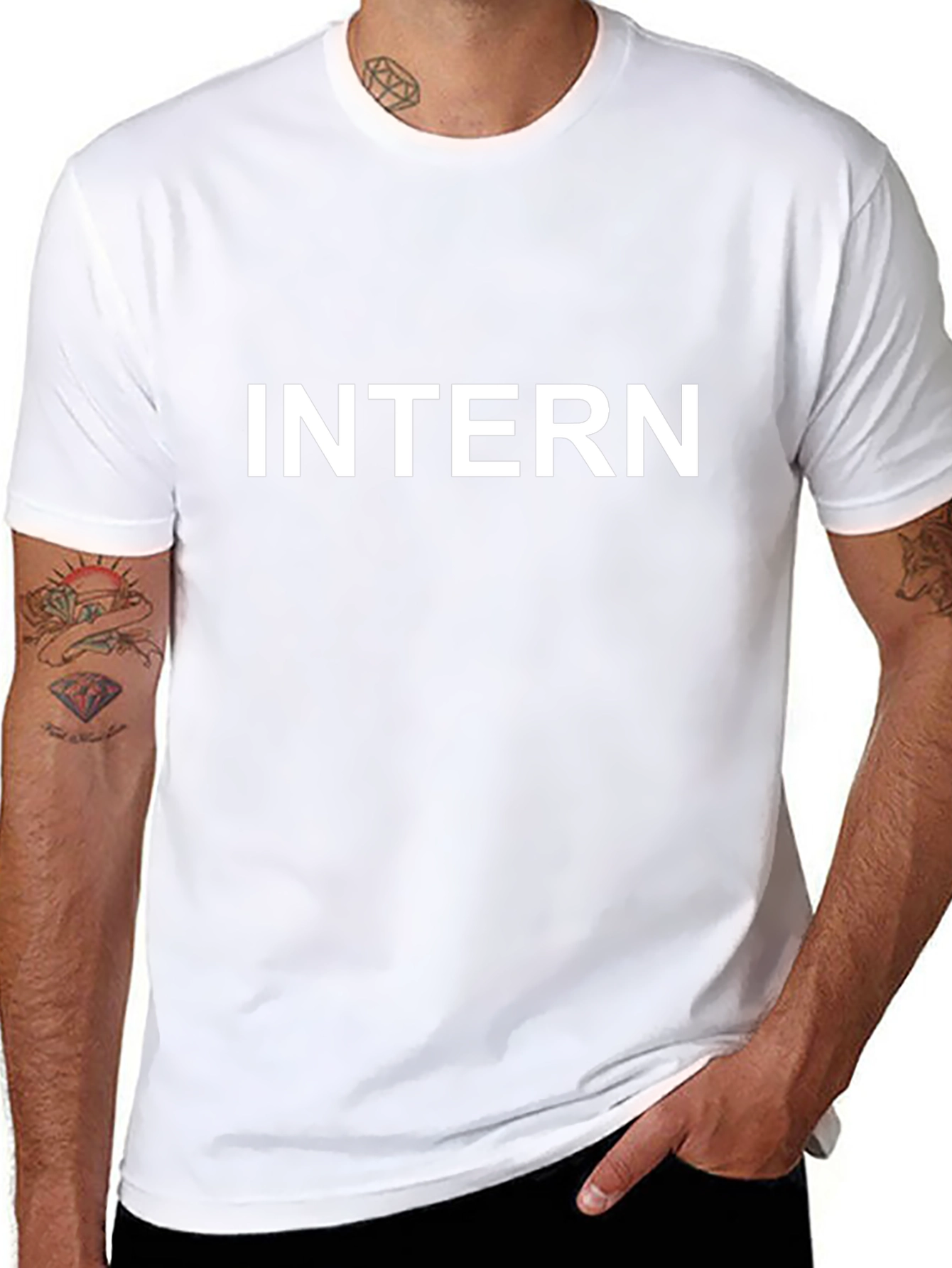 Intern Graphic T-Shirt - Black Cotton Tee